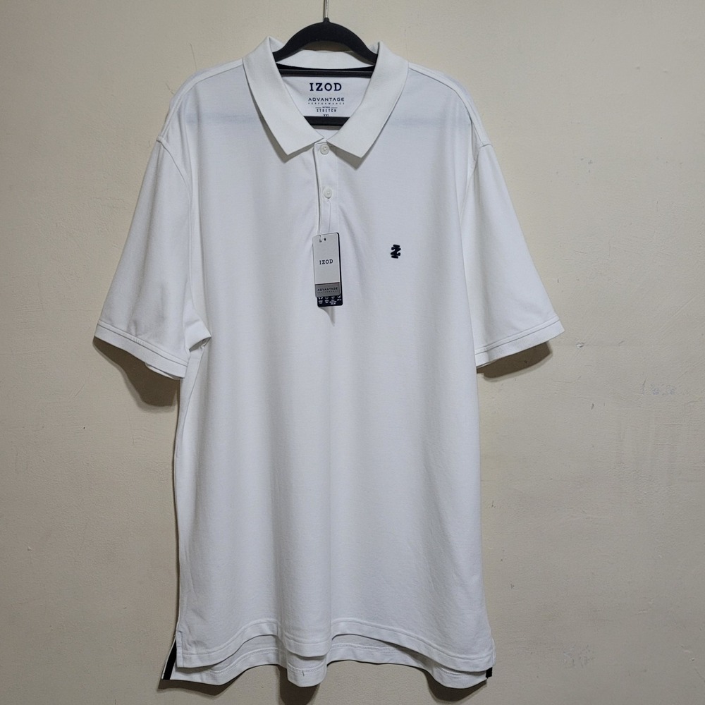 Izod Advantage Performance Mens Polo Shirt XXL White Golf Preppy NWT